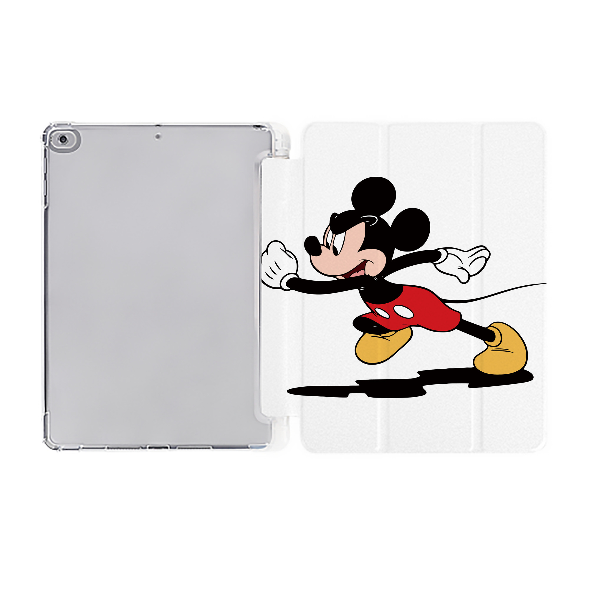 （画像用） ミッキーマウス Mickey Mouse IPad ケース ペン収納付き 三つ折りスタンド PUレザー×シリコン 対応機種9.5/10.5/10.9インチ